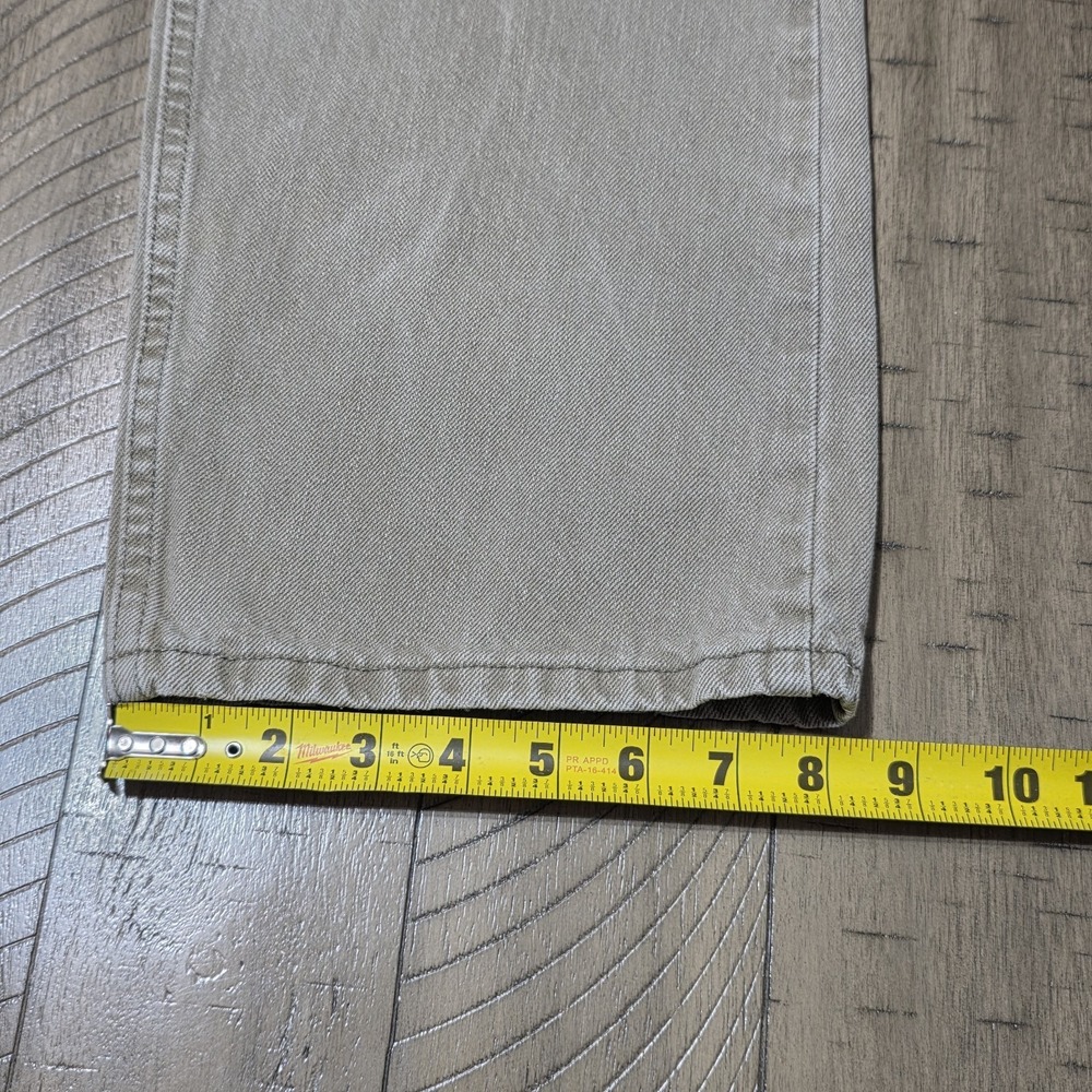 Vintage Lee 90s Regular Fit Jeans 42x30 Tan Khaki 100% Cotton Stained Y2K - Picture 12 of 14